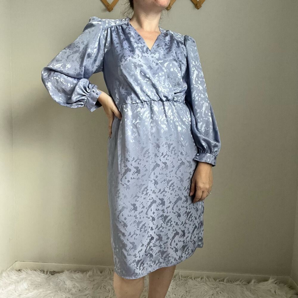 Vintage Encore Petites Ltd Periwinkle Long Sleeve Dress Size 4